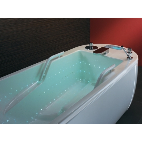 Wanna Caracalla z turkusowym oświetleniem LED – zabieg hydroterapeutyczny z chromoterapią.